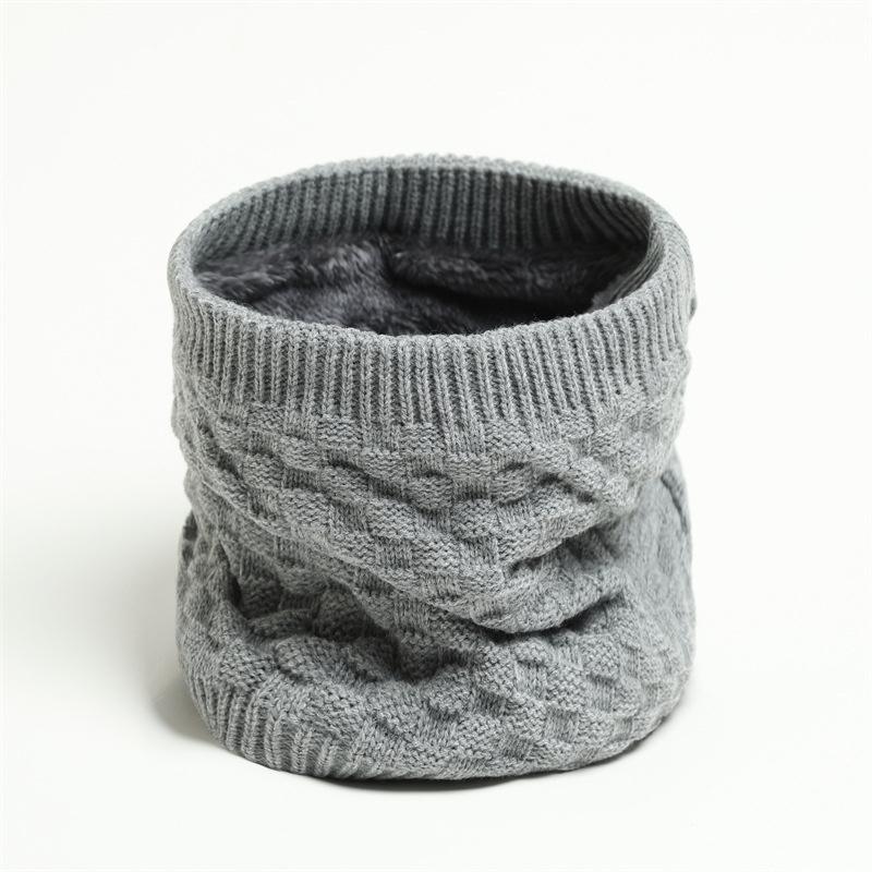  Fashion Warm Winter Ring Scarf Solid Color Soft Plush Thick Knited False Collar Women Neckerchief Face Mask Muffler Wrap