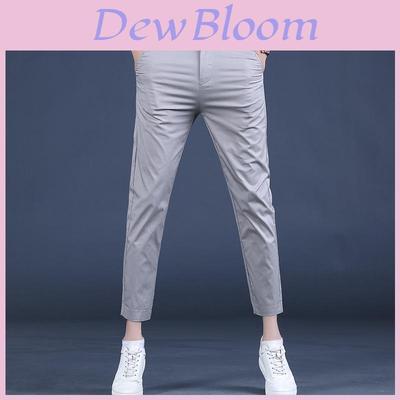 Young Men Summer Slim Fit Business Casual Pants With Stretch Cotton For Daily Wear