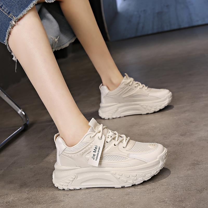 

22 новые осенние дышащие кроссовки на толстой подошве в стиле dad shoes , увеличивающие рост и комфорт для студентов 35 белый