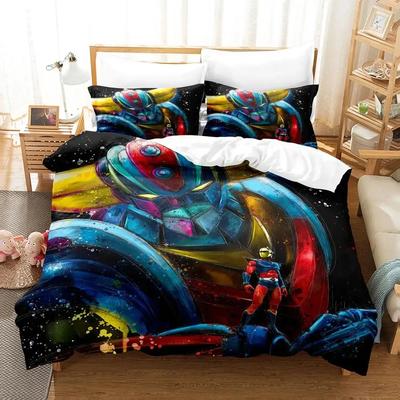 Roupa de Cama Mecânica Goldorak para Quarto de Meninos Solteiro Twin Full Queen King Size Edredom para Adulto Conjunto de Lençóis Anime