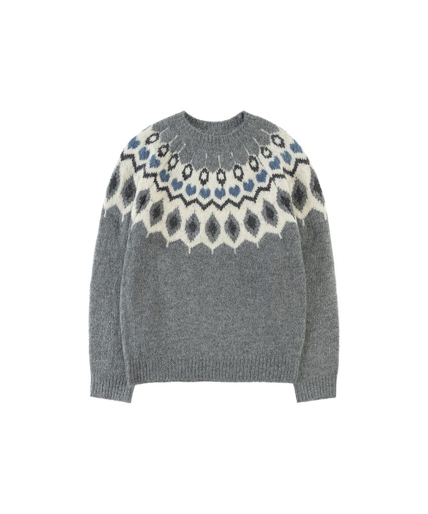 Banwonateullie Kn4277 Raglan Jacquard Knit_Gray