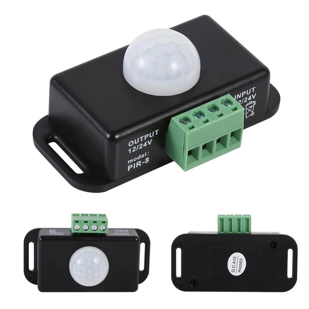 3.0*1.8*1.3in Motion Sensor LED Switch DC 12V/24V Infrared PIR Motion Sensor  LED Strip Lighting