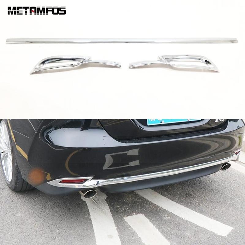 For Toyota Camry 2018-  LE XLE Chrome Rear Lower Bumper Lid Spoiler Molding Trim Tail Bar Strip Accessories Car Styling