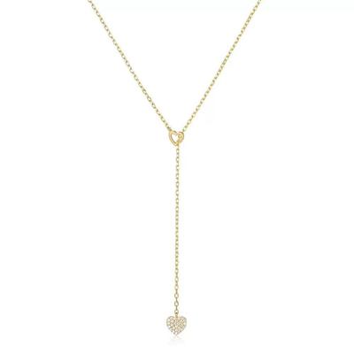 Heart-Shaped Zircon Pendant Necklace - Luxury Copper Clavicle Chain Trend