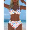 Nowy Rozdzielony Nadruk Dopasowany Kostium Kąpielowy Bikini Damski Europejski i Amerykański Seksowne Bikini