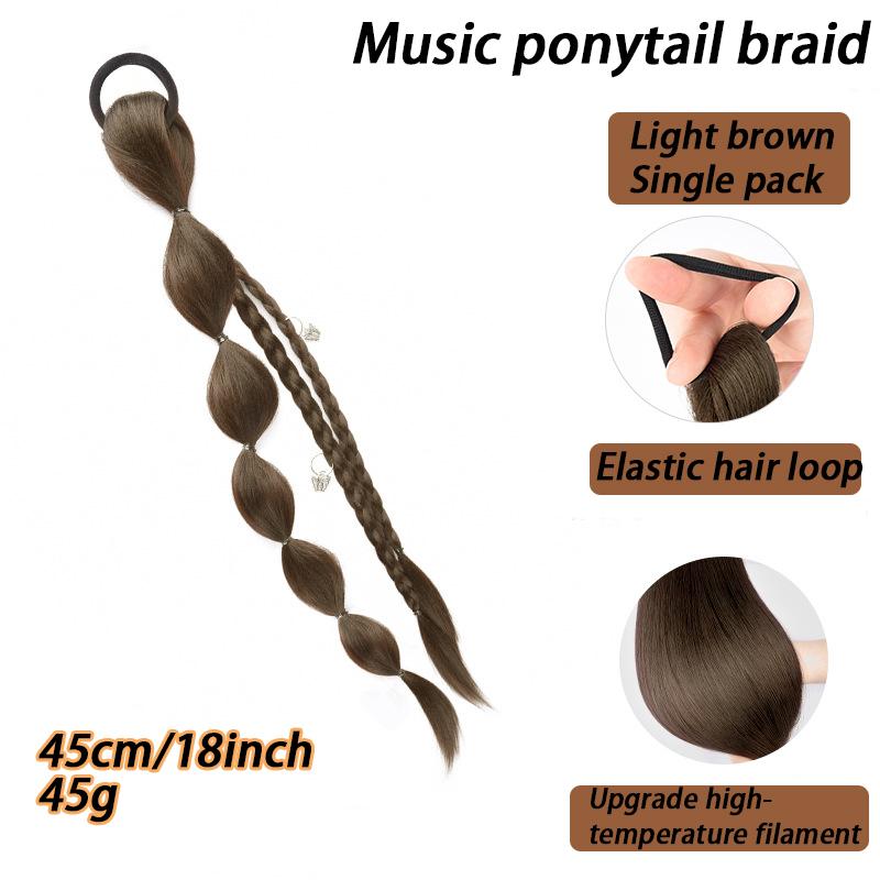 

Парик из хвоща, музыкальная пузырчатая коса, коса из жареного теста из хвоща, легко носить, естественная и удобная.