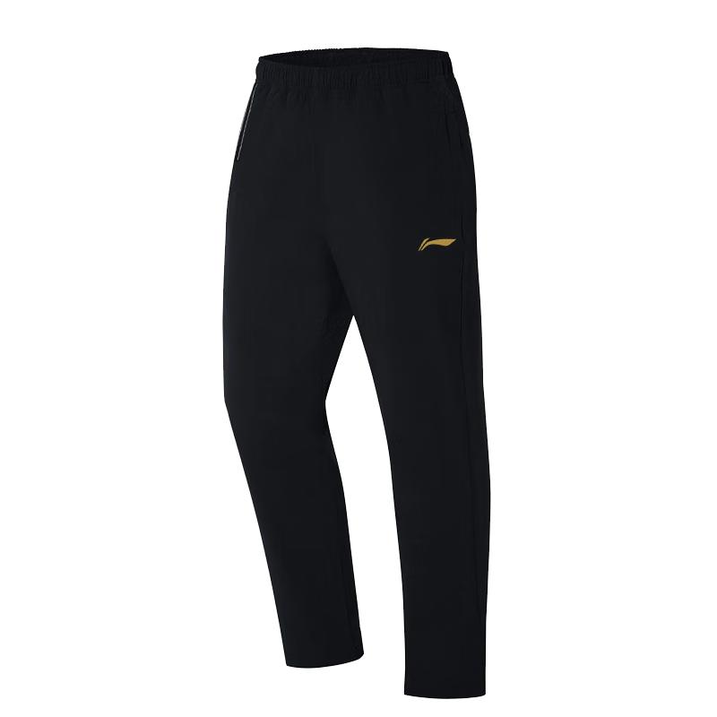 

Li Ning Fleece Lined Thick Warm Solid Color Casual Elastic Fitness Nine Point Sports Pants Unisex Pants Black AYKT315-1 XL
