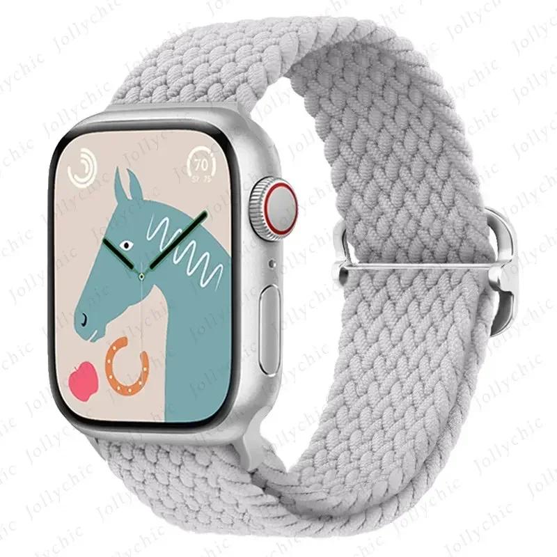 Braided Solo Loop For Apple Watch Ultra Band 40mm 44mm 41mm 38mm 49mm 45mm Elastic Nylon Bracelet iWatch Series 9 8 7 3 Se Strap