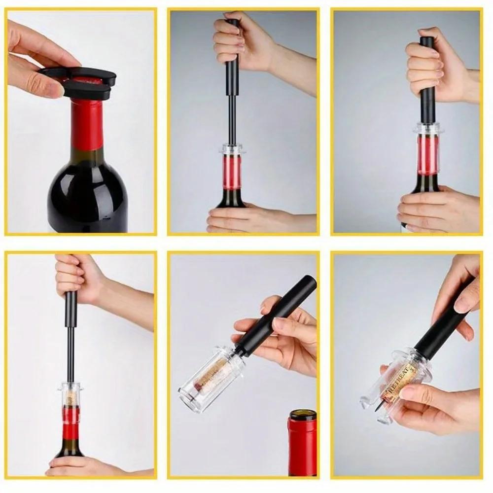 1PC Air Pump Wine Bottle Opener Stainless Steel Pin Type Bottle Pumps Abridor De Vinho Kitchen Opening Tools Bar Accessories