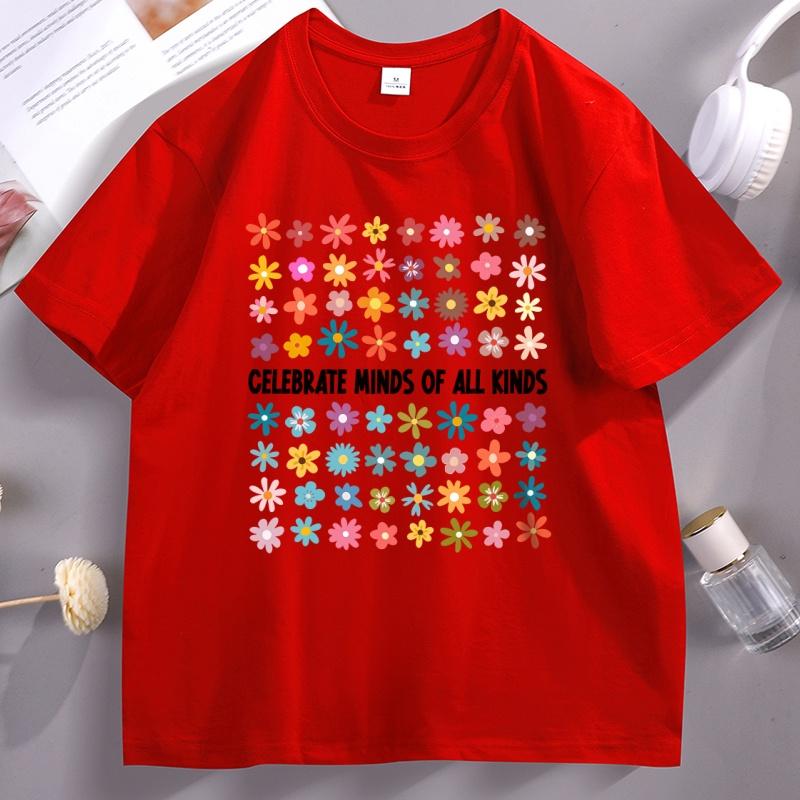 Celebrate Minds of All Kinds T Shirt Unisex Unisex Autismus Bewusstsein TShirt Comfortable Round Neck Printed Tshirt Clothing