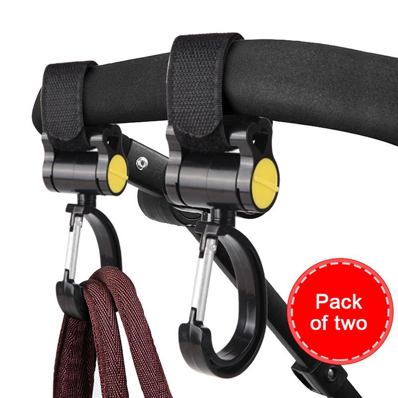 1/2Pcs Universal Outdoor Stroller Accessories 360 Degree Cart Organizer Storage Bag Hanger Baby Pram Hooks Rotate Hanging Bag