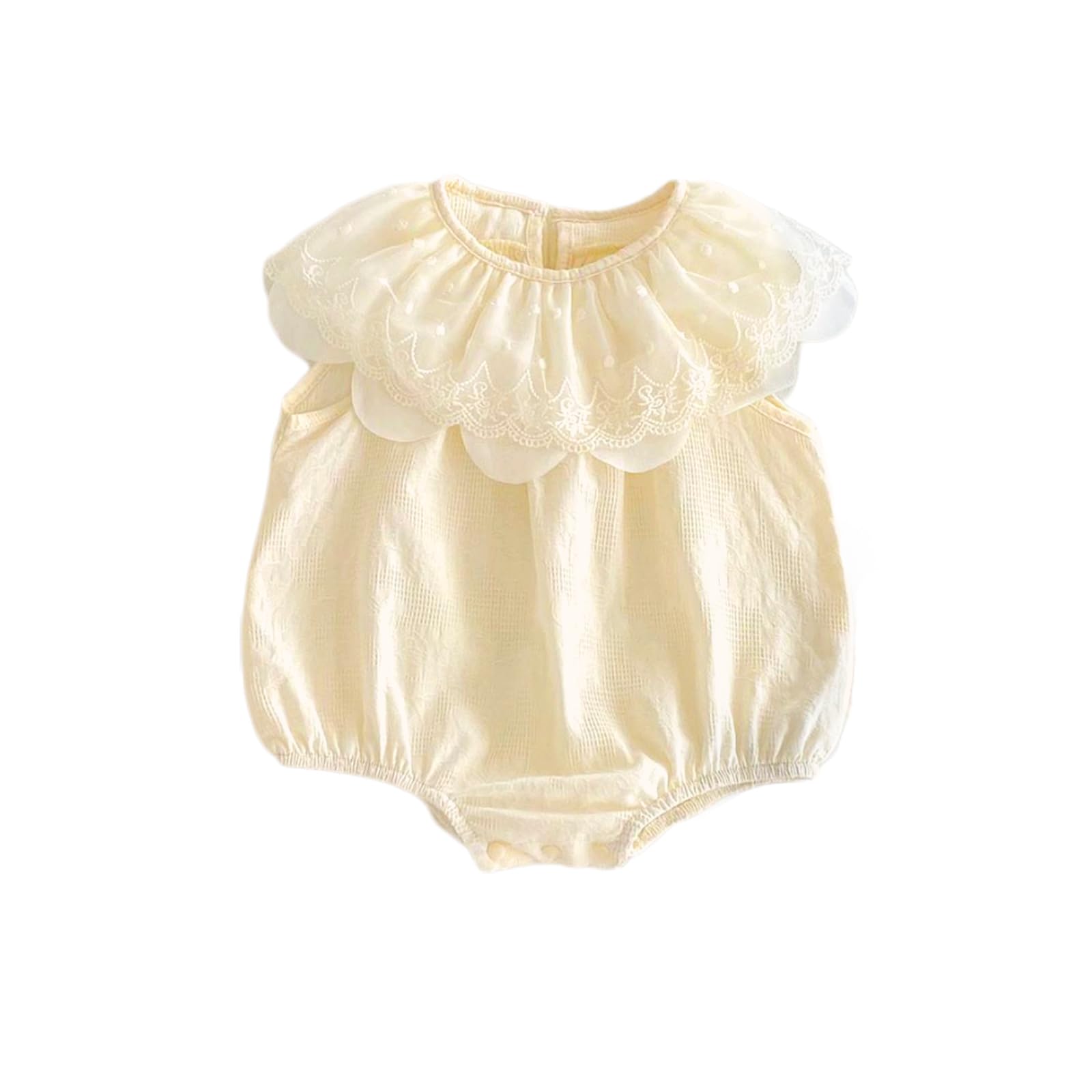 

MILASIC Детский ромпер с кружевным воротником, без рукавов, из натурального хлопка, с большим воротником, для новорожденных, детская одежда, с коротким рукавом, летний, хлопковый, без рукавов, майка, лен слоновая кость