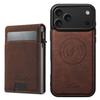 Suteni H19 Litchi Grain 2-in-1 MagSafe Removable Card Box Back Phone Case