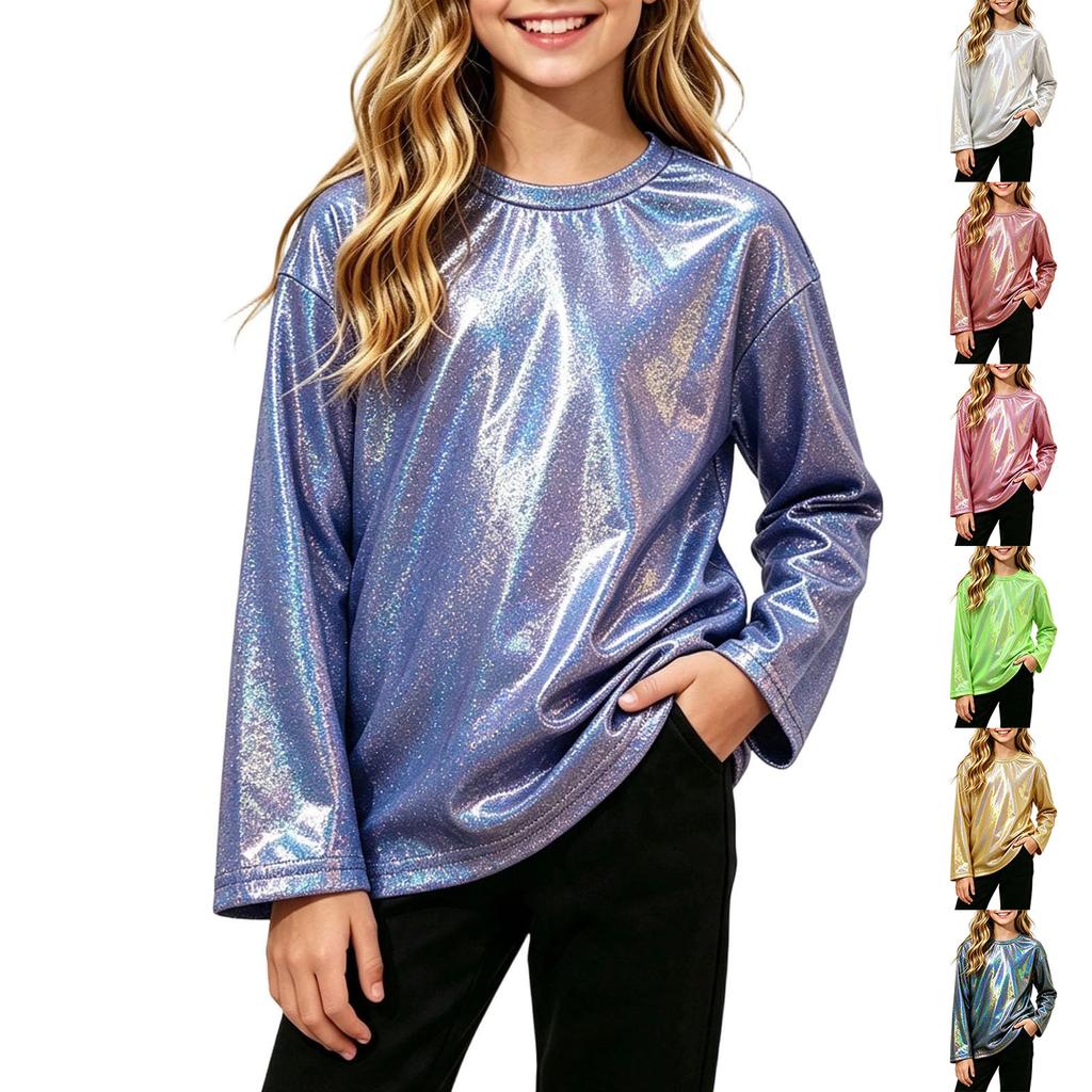 Girls Bright Print Long Sleeve Neck Performance Costume