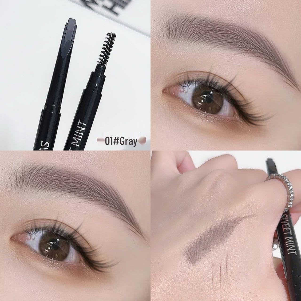 SWEETMINT Dual-Ended Eyebrow Pencil & Brush - Smooth, Natural Finish, Long-lasting for Beginners