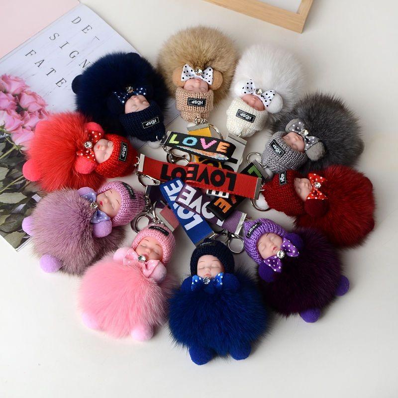 Doll Plush Sleep Ball Key Chain Bag Pendant Cute Decoration Ornament Toy Gift