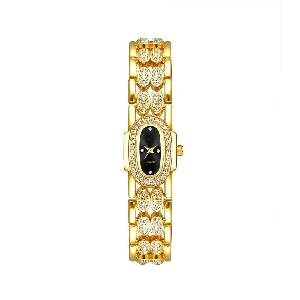 Bracelet Stainless Steel Quartz Vintage Watch Rhinestone Wristwatch for Women Gifts