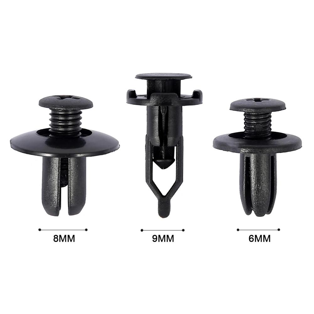 50pcs Auto Fastener Clip 6mm 8mm 9mm Car Retainer Kit Door Trim Panel Clips Plastic Fastener Screw Rivet Clips Car Accessories
