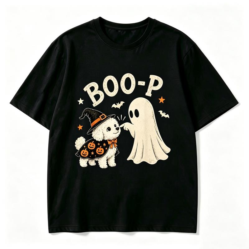 Ghost Black Cat Coffee T Shirt Vintage Retro Red Moon Bat Graphic Tee Halloween Unisex Casual Short Sleeve Pumpkin Season Tops