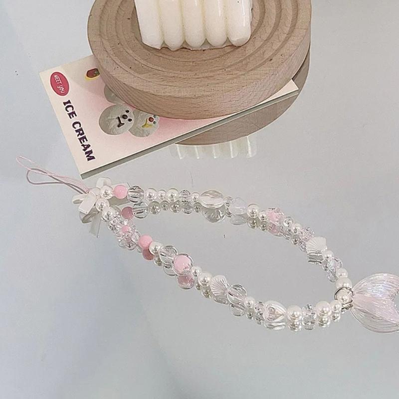 Aesthetic Phone Wrist Strap Beaded Phone Lanyard Bracelet Keychain Phone String Phone Charms Phone Decoration Accessory