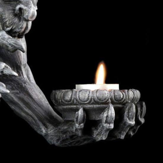 Geister Kerzenhalter Schmuck Wandmontage Gotisches Gargoyle Design Einfache Montage Kein Bohren Wandkerze
