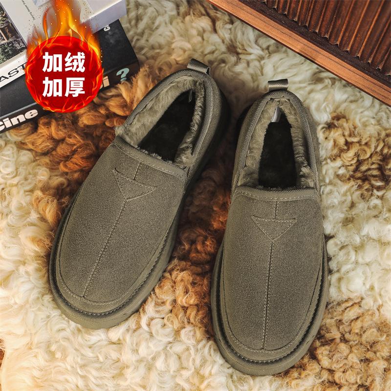 

Niche winter new cotton shoes velvet warm snow boots genuine leather short boots 44