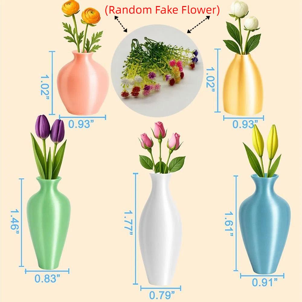 5 stk DIY Mini Vase Magneter for Kjøleskap Moderne Kjøleskapsmagneter Vase Kjøleskapsdekorasjon