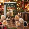 Christmas Tree Hanging Decorations Sheep Advent Calendar, 24Pcs Acrylic 2D Ornament Set with Cute Wall Decor for Holiday Lamb Designs,
