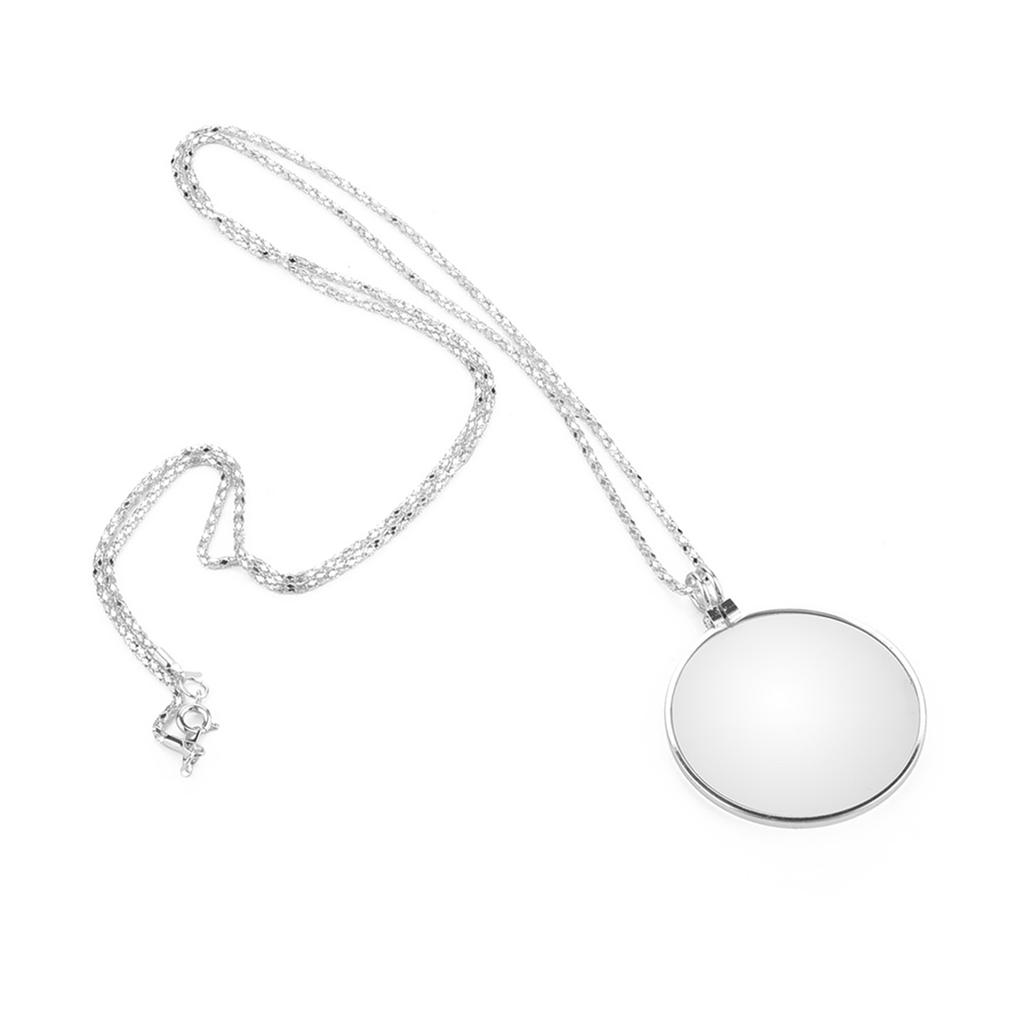 5X Magnifier Monocle Lens Necklace Magnifying Glass Loupe (Gold)