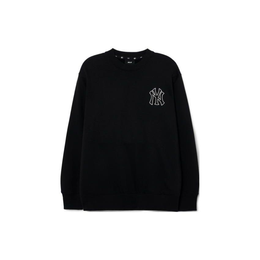 MLB New York Yankees Sweatshirts Unisex Black Crew Neck Moderate Regular 3AMTB0431-50BKS