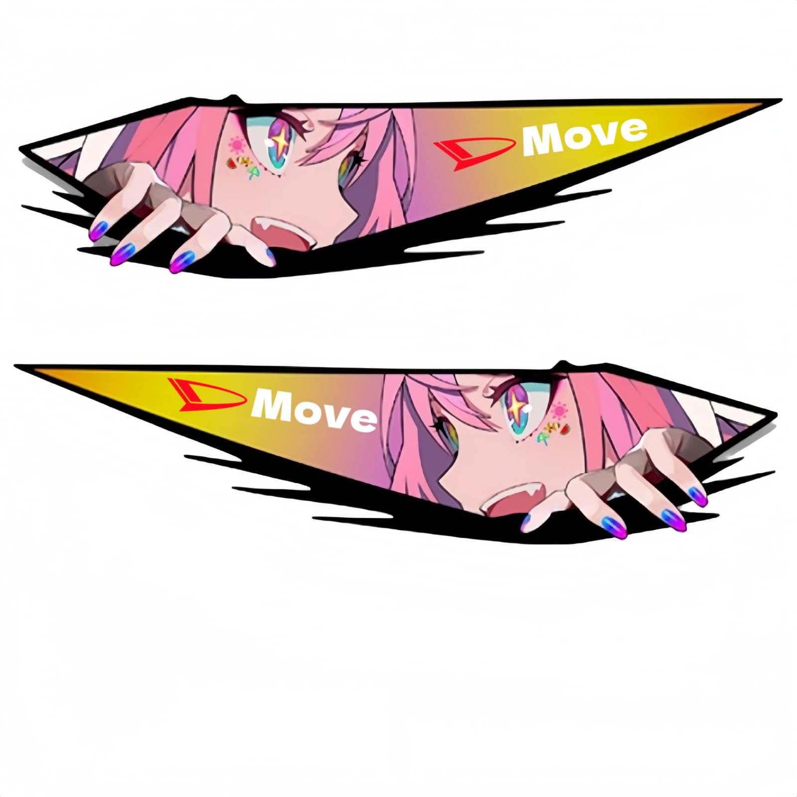 Move Exclusive Sticker Decal Patterned Exterior Accessory for Side Emblem Itasha JDM Electric Creative Personality Emblem Logo Car Decoration