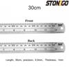 Stainless Steel Ruler Set 6 8 12 16 20 Inch Metal Rulers High Precision Double-Sided Graduation Scale Office Drawing Tools