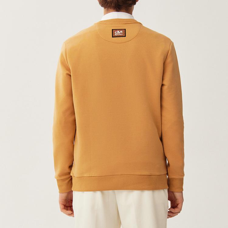 FILA Logo Cartoon Print Loose Sport Sweatshirt Men Sweatshirt Sandy-Yellow F11M118204FYE