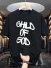 "Children of God" Letter Pattern Printed Casual Summer Tops