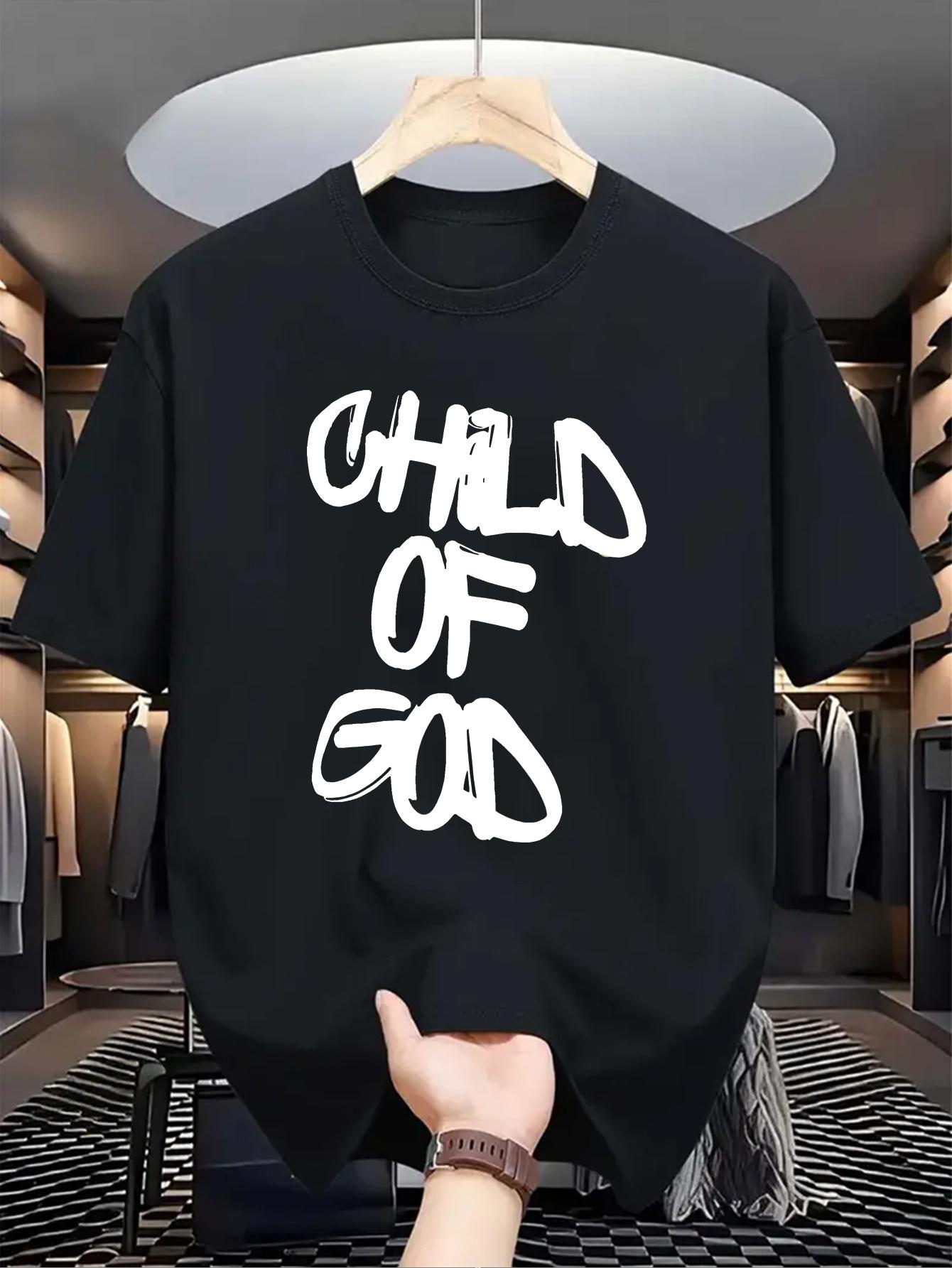 Children of God Letter Pattern Printed Casual Summer Tops XXL