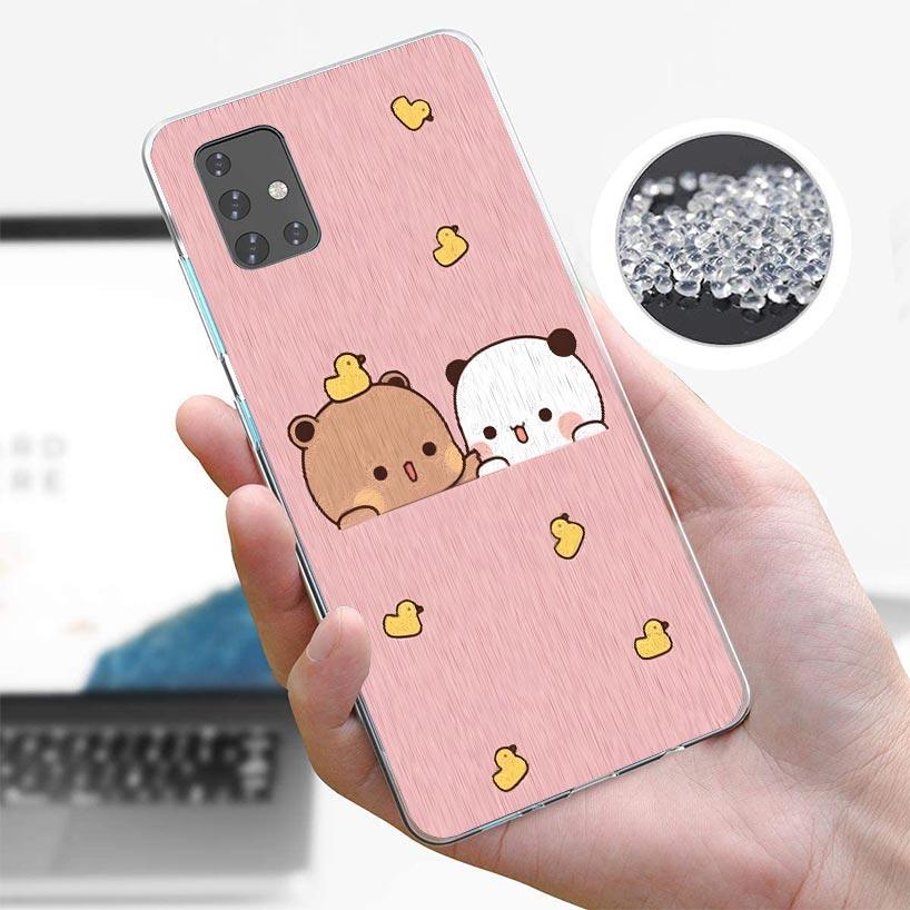 Cute Peach Goma Cat Phone Case For Samsung Galaxy A12 A52S A42 A32 A22 A51 A50 Note 20 Ultra 10 S10 Plus A71 A70 A31 A30 A10S Ga