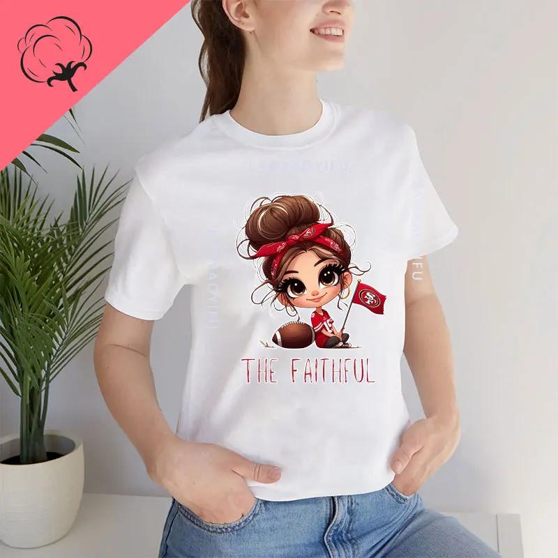 San Franciscos Tee Tops San Franciscos 49ers Logo Streetwear Cotton Unisex Man T-shirt