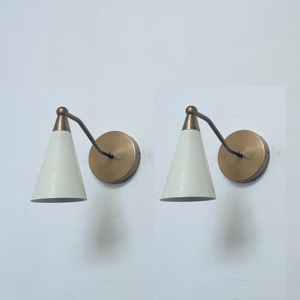Pair Of Wall Sconce Lamp , Bathroom Lamp Wall Light Fixture, Mid Century Shade Cone Wall Lights