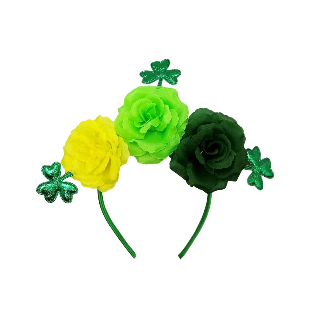 St. Patrick's Day Headband Irish Holiday Party Green Clover Flower Headband