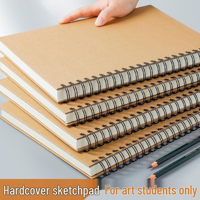Coil-Bound Hardcover Sketchbook – Multiple Sizes: A3, A4, A5, 4K, 8K, 16K, 32K for Art and Drawing