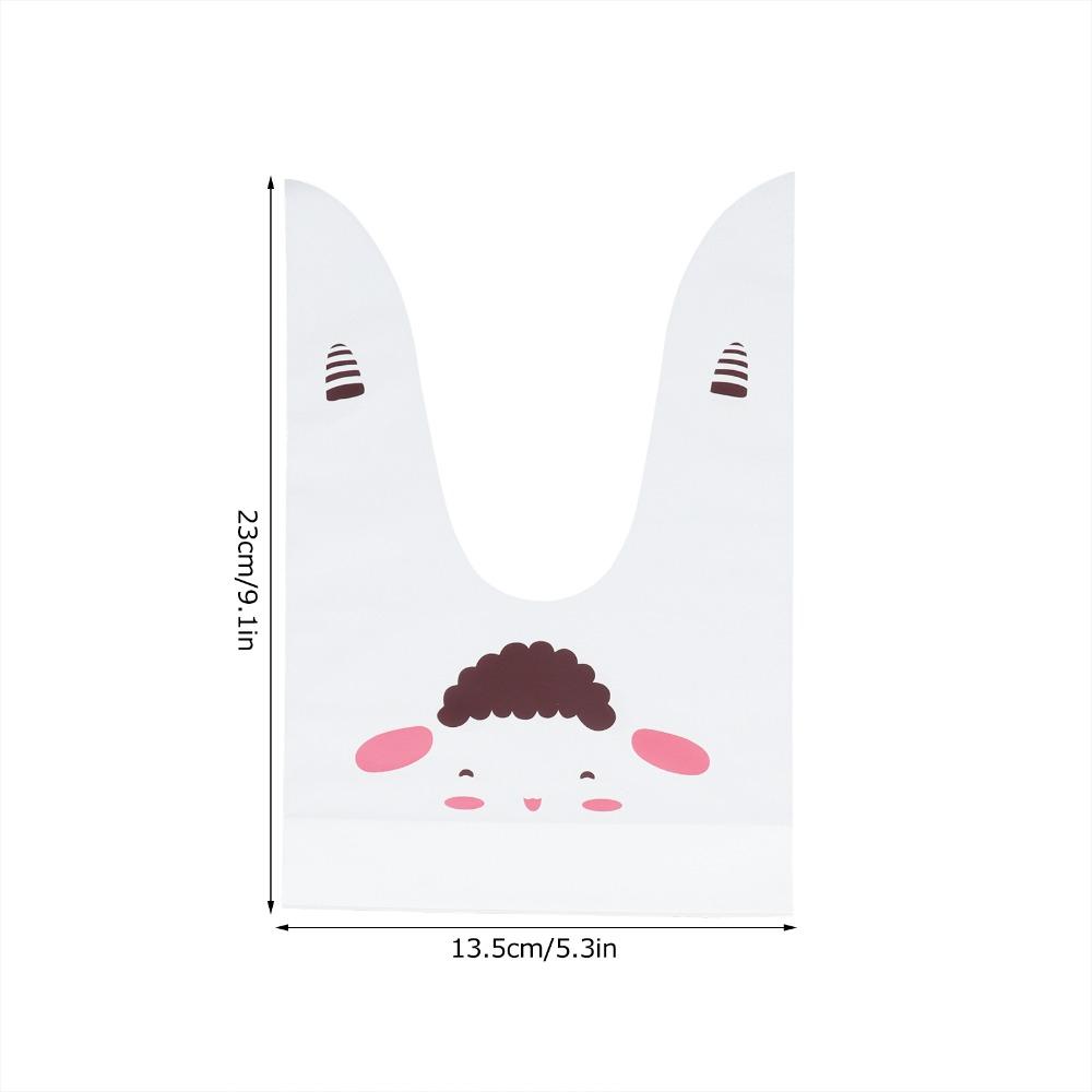 50PCS Bunny Sheep Mouse Print Treat Bags Long Ear Snack Packaging Bag  Easter Party Favor