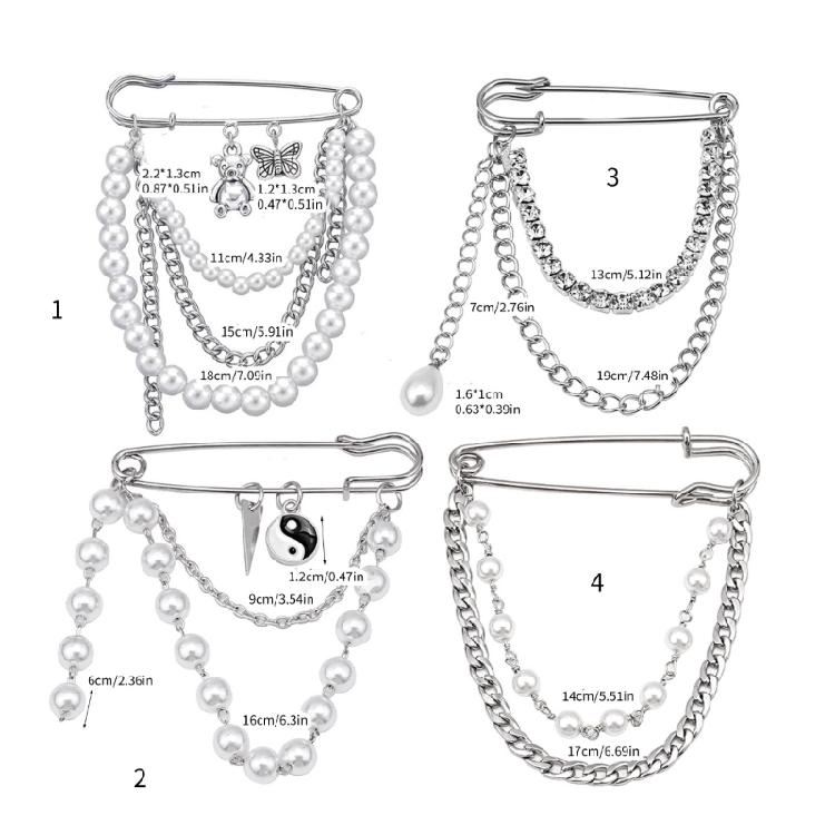 Elegant Pearls Brooch Fun Ornament for Backpacks Clothes Bags Hats Accessories Elegant Pin Crystal Rhinestones