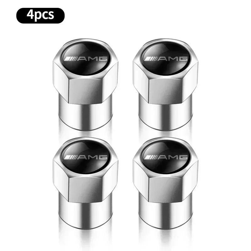 CDR4 4PCS Car Badge Wheel Tires Valve Caps Metal Tyre Dust Covers For Mercedes Benz Amg W204 W213 W205 W211 W212 W176 W205 W203