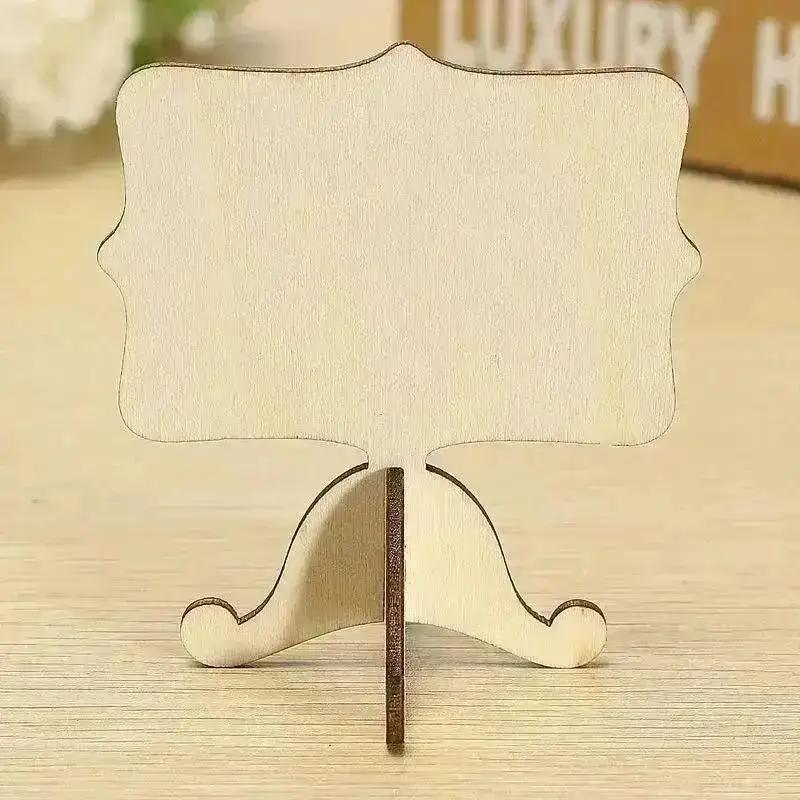 10PCS Mini Card Wooden Small Blackboard Desktop Message Decoration Single-sided Crafts School Presentation Label Table Decor