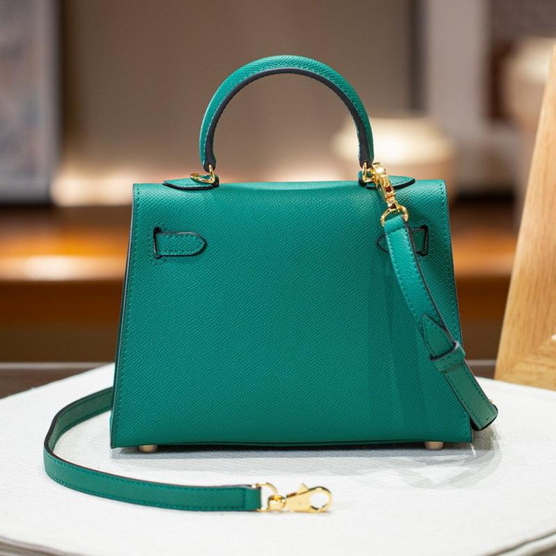 2025 New Genuine Leather Women's Bag EP Palm Pattern 19+22+25 Leather Kai Li+Fashion Handheld Single Shoulder Crossbody Bag