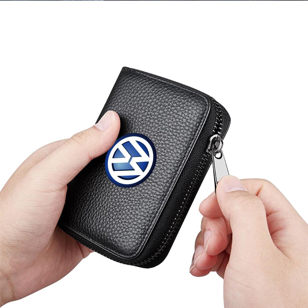 1 pièce Portefeuille de voyage multifonction Porte-billets carte d'identité Organisateur Porte-espèces Sac Pour Volkswagen Golf 7 5 4 6 Mk4 VW Tiguan Mk7 Qx0