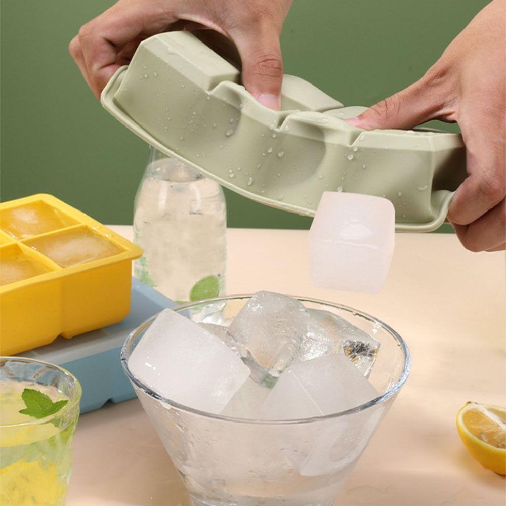 6/8 Grids Large  Ice Cube Tray Silicone Square Ice Mold Food Grade Ice Cube Maker  Kitchen Gadgets