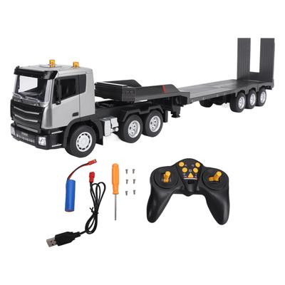 1:24 RC Flatbed Trailer 9 Channel 2.4G Anti Interference Sound Light Effect Remote Control Engineering Vehicle Kids Toy