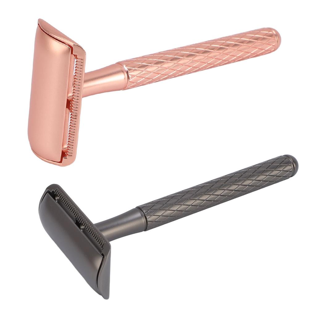 Double Sided Shave Tool Manual Alloy Non Slip Long Handle Safety Shaving Tool with Cutter Refills fo
