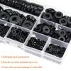 800 Stück Schwarzes Nylon Flache Unterlegscheiben Set PA66 Flache Unterlegscheibe M2M2.5M3M4M5M6M8M10M12 Box